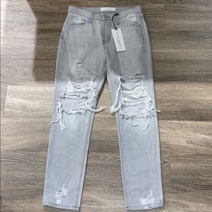 NWT Flying Monkey ripped gray boyfriend jeans